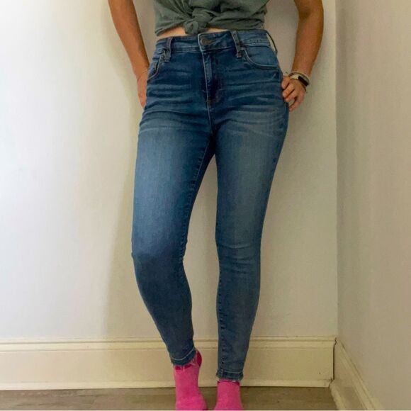 Kut from the Kloth Donna High Rise Ankle Skinny Blue Jeans size 0 Denim Pants - Picture 1 of 15